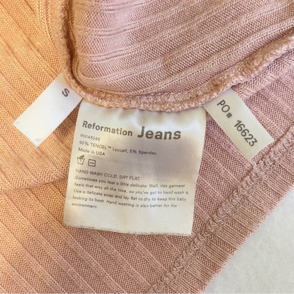 Reformation Jeans Ribbed Knit Long Sleeve Top in Dusty Pink Size Small - Picture 8 of 11